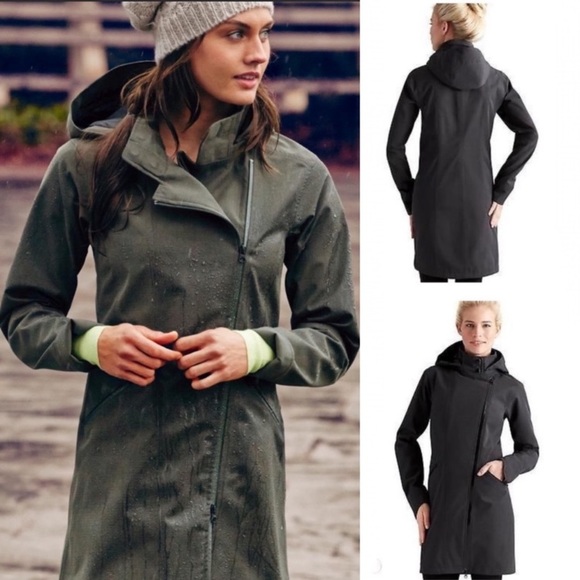 Athleta Jackets & Coats Athleta Wetlands Waterproof Gray Hooded